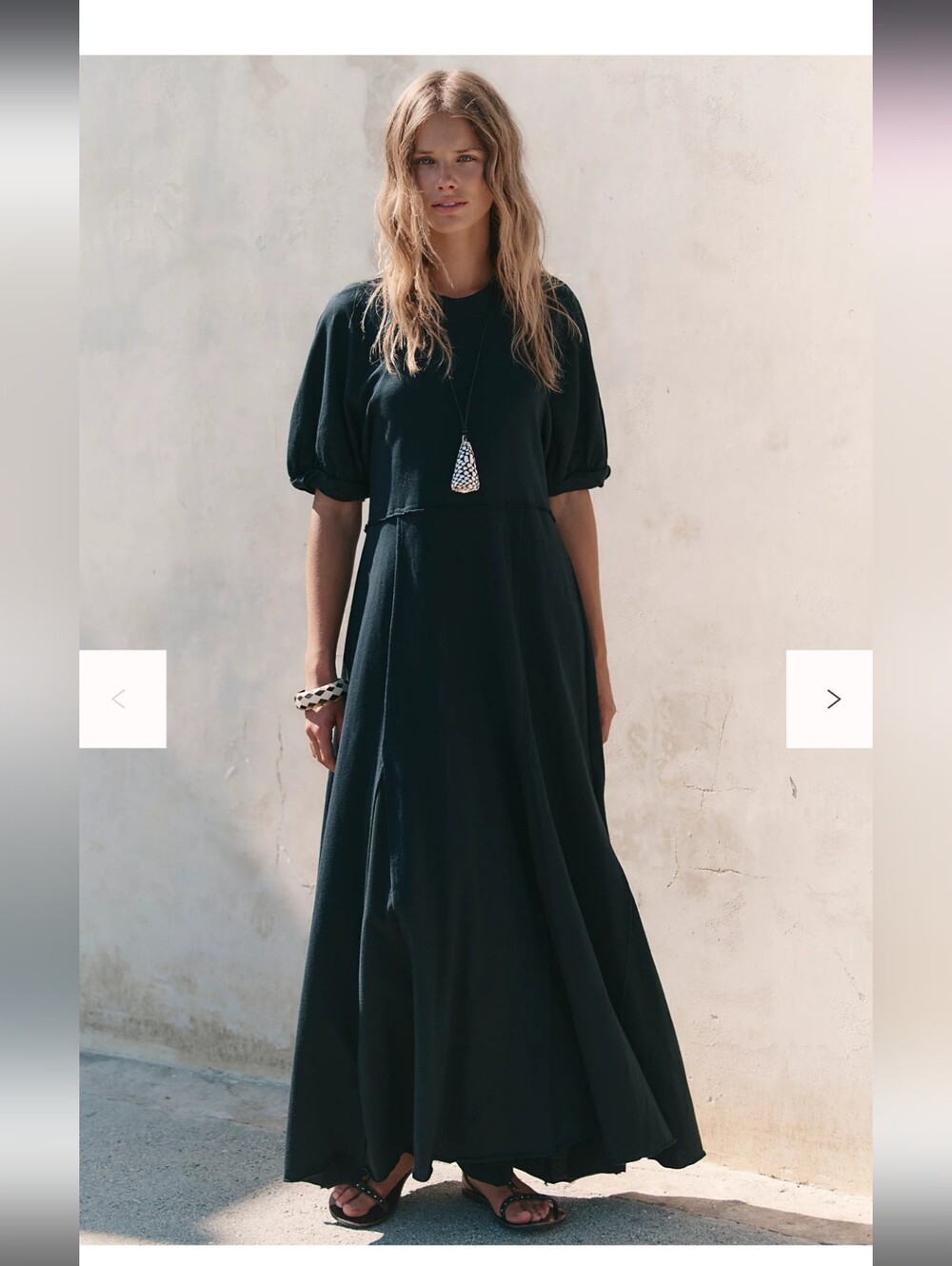 Free People FP Beach Free-Est Brentwood Panel Skirt Maxi Dress Black Size Medium